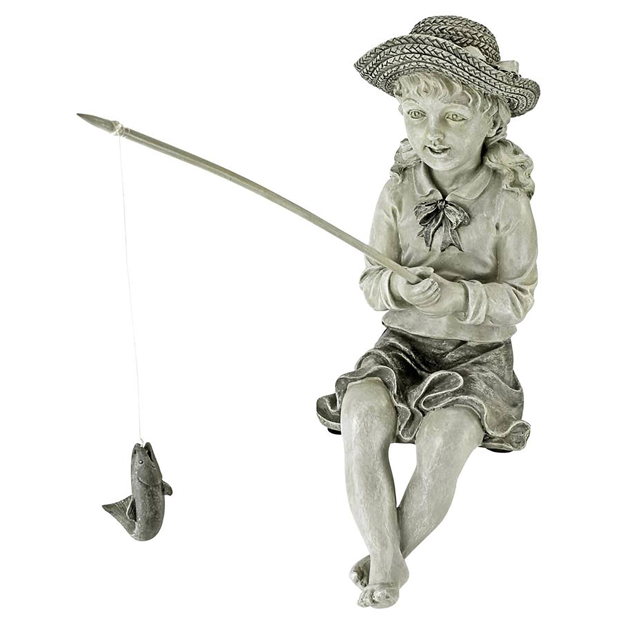 Design Toscano 11" Nellie's Big Catch Fishing Statue